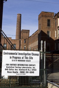 Paterson, NJ - sign posted - cleanup underway