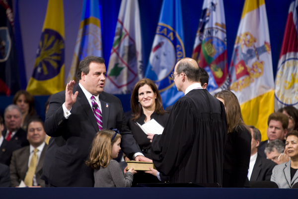 Governor Christie takes the oath of office at his innagural. I wonder if he's given any thought to what kind of world will his children and grandchildren inherit?