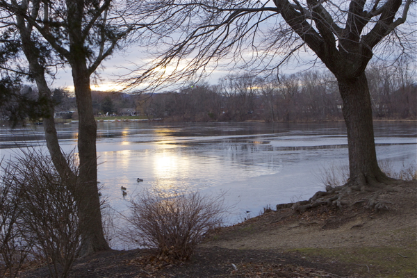 sunsets on mercury laced Pompton Lake (1/5/12)