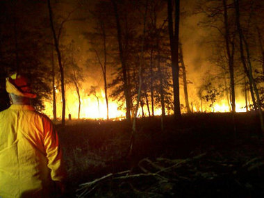 Firefighters on the scene of Thursday's blaze in Cedarville. (Source: nj.com)