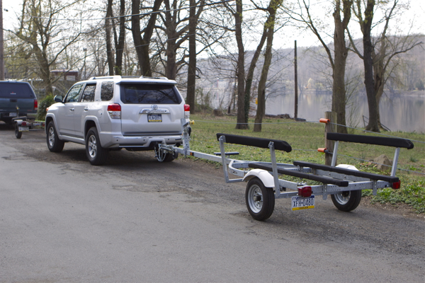 trailers access Lambertville boat ramp today - note Pennsylvania plates