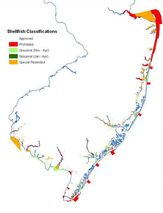 Source: NJ DEP Shellfish Classification Areas