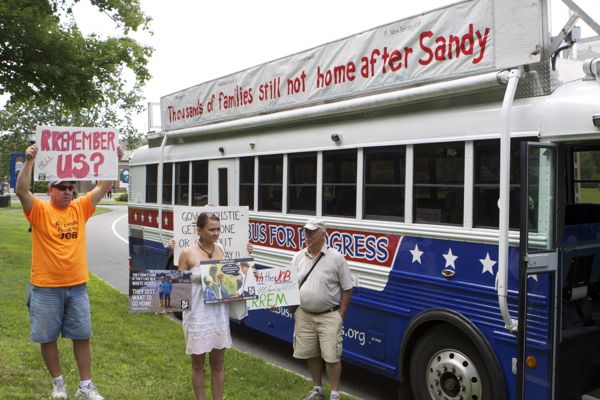 Don't forget the thousands of Sandy families still homeless (Bus for Progress was there!)