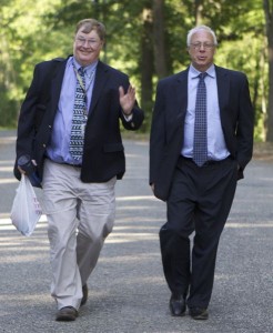 NJ State Geologist Jeff Hoffman (L) is on a tight leash of Christie DEP political appointee Ray Cantor (6/1/16)