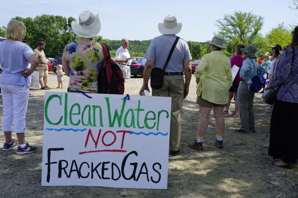 John Kocubinski, North Hanover Township Committeeman, speaks to pipeline activists
