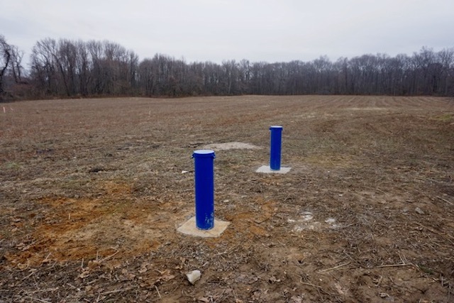 groundwater monitoring wells, Williams compressor station site, Chesterfield NJ (12/26/16)